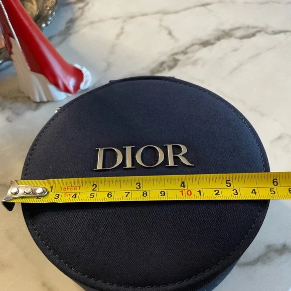 DIOR Beauty Vanity Case Round Makeup Bag With Mirror NEW! - Picture 5 of 7